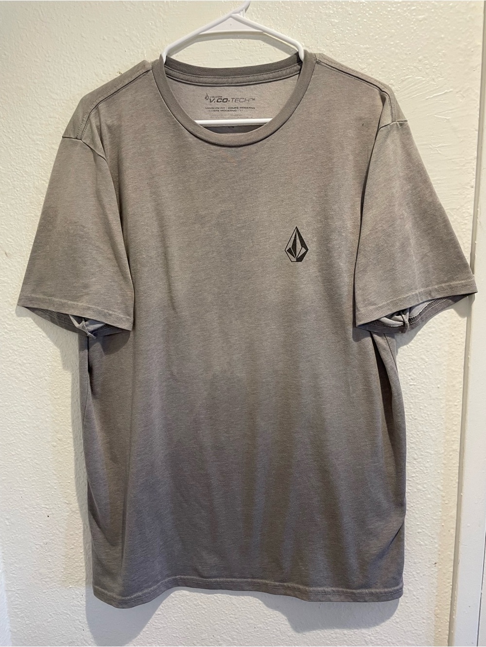 Volcom V.Co-Tech Men's Gray Logo Short Sleeve T-Shirt Size Large Modern Fit